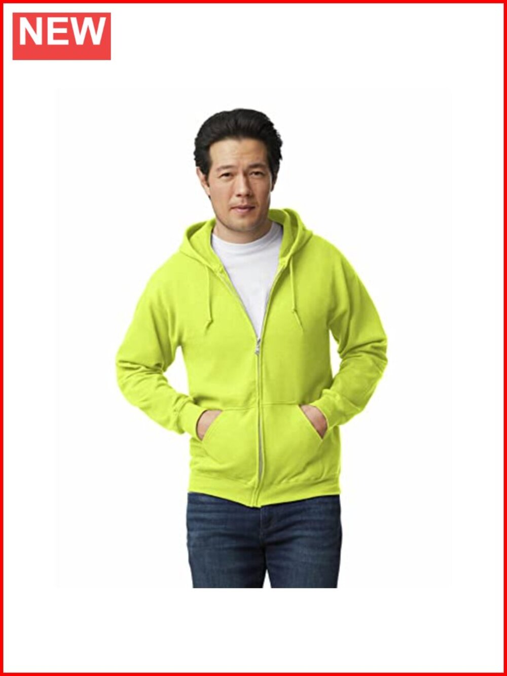 Unisex Fleece Zip Hoodie Sweatshirt Classic Fit Long Sleeve Pockets